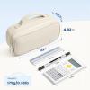 imageSooez Large Pencil Case Pouch Soft Corduroy Pencil Bag with Handle Cute Pen Case 5 Compartments Wide Opening Pen Pouch Organizer with Zipper Aesthetic School Supplies for Girls Women BlueBlack