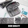imageSooez Original High Capacity Pencil Case Big Pencil Bag Pouch Box Organizer Pen Case Portable Journaling Supplies with Easy Grip Handle ampamp Loop Aesthetic Supply for Girls Adults Mint GreenGrey