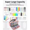 imageSooez Original High Capacity Pencil Case Big Pencil Bag Pouch Box Organizer Pen Case Portable Journaling Supplies with Easy Grip Handle ampamp Loop Aesthetic Supply for Girls Adults Mint GreenCanvas Pink