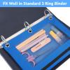 imageSooez Pencil Pouch for 3 Ring Binder 2 Pack Binder Pencil Pouch with Clear Window Pencil Bags with Zipper ampamp Reinforced Grommets Pencil Case for Binder Black ampamp BlackRose  Azure Blue