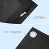 imageSooez Pencil Pouch for 3 Ring Binder 2 Pack Binder Pencil Pouch with Clear Window Pencil Bags with Zipper ampamp Reinforced Grommets Pencil Case for Binder Black ampamp BlackBlack  Black