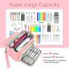 imageSooez Super Large Pencil Case Big Capacity Pencil Bag with 3 Compartments Hold 200 pencils Cute Pencil Pouch with Zipper Portable Stationery Pen Bag Aesthetic School Supplies For Girls PinkHaze Blue