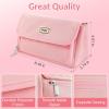imageSooez Super Large Pencil Case Big Capacity Pencil Bag with 3 Compartments Hold 200 pencils Cute Pencil Pouch with Zipper Portable Stationery Pen Bag Aesthetic School Supplies For Girls PinkSky Blue