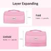 imageSooez Super Large Pencil Case Expandable Extra Big Capacity Pencil Pouch Pen Holder Box Organizer Portable High Capacity Stationery Bag Cute Aesthetic School Supplies For Teen Girls CollegePink