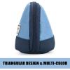 imageSooez WideOpening Pencil Pen Case Lightweight ampamp Spacious Pencil Bag Pouch Box Organizer Aesthetic Supply with Triangular Design for Adults GreyBlue