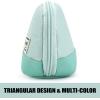 imageSooez WideOpening Pencil Pen Case Lightweight ampamp Spacious Pencil Bag Pouch Box Organizer Aesthetic Supply with Triangular Design for Adults GreyMint Green