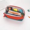 imageSooez WideOpening Pencil Pen Case Lightweight ampamp Spacious Pencil Bag Pouch Box Organizer Aesthetic Supply with Triangular Design for Adults GreyOrange