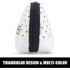 imageSooez WideOpening Pencil Pen Case Lightweight ampamp Spacious Pencil Bag Pouch Box Organizer Aesthetic Supply with Triangular Design for Adults GreyWhite