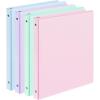 image4 Pack Extra Durable 3 Ring Binders 1 Inch Sooez 1 Three Round Ring Binders Clear Customizable View Cover for Letter Size 85 x 11 Papers Teacher Must Have School Office ampamp Home SuppliesPastel