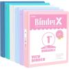 image6 Pack 3 Ring Extra Durable Binders 1 inch Sooez 1 Three Round Ring Binders with Pockets Cute Customizable Clear View Cover for 85 x 11 Letter Size Papers Pastel School Office Supplies for GirlChic