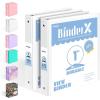 imageBinderX 4 Pack Extra Durable 3 Ring Binder Round Rings 1 Inch Binder Fits 175 Sheets of 85x11 Paper Customizable View Cover with Inside Pockets Cute 1quot Binders 1 Inch Binders 3 RingWhite