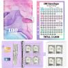 imageSooez 100 Envelopes Money Saving challenge with Reusable Tracker Savings Challenges Book with Envelopes A5 Money Saving Binder with Cash Envelopes Challenge Kit Fun Way to Save 5050Purple MarblePurple Marble