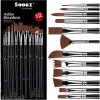 imageSooez 12Pcs Professional Art Paint Brushes Set 12 DifferentSize Brush for Acrylic Oil Watercolor 7 Shapes for Body Nail Face Painting Arts Crafts Supplies for Beginners Artists Adult Kids