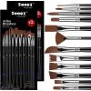 imageSooez 24Pcs Professional Art Paint Brushes Set 12 DifferentSize Brush for Acrylic Oil Watercolor 7 Shapes for Body Nail Face Painting Arts Crafts Supplies for Beginners Artists Adult Kids
