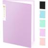 imageSooez 30Pocket Binder with Plastic Sleeves 85x11 Heavy Duty Art Portfolio Folder with Clear Sheet Protectors Display 60 Pages Presentation Book for Artwork Document OrganizerPurple