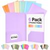 imageSooez 6 Pack Folders with Pockets Heavy Duty Plastic File Folders 2 Pockets Folder Preppy Back to School Supplies Classic ColorsCandy Colors