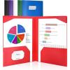 imageSooez 6 Pack Folders with Pockets Heavy Duty Plastic File Folders 2 Pockets Folder Preppy Back to School Supplies Classic ColorsClassic Colors