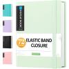 imageSooez 72 Pocket Binder with Plastic Sleeves ampamp Elastic Band Large Capacity 85x11 Presentation Book Display 144 Pages Art Portfolio Document Folder with Clear Sheet Protectors for Office SchoolGreen