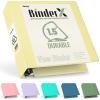 imageSooez BinderX Extra Durable 3 Inch 3 Ring Binder DRing Large Binder Holds 670 Sheets of 85x11 Paper Customizable View Cover with Inside Pockets Heavy Duty 3 Ring Binder for School Olive GreenLight Yellow