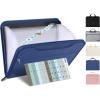 imageSooez Heavy Duty Accordion File Organizer with Hidden Handle Portable 12 Pockets Expanding File Folders Cloth Monthly Bills Receipt Organizer for LetterA4 School Classroom Home ampamp Office SuppliesNavy Blue
