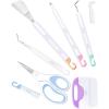 imageSooez Weeding Tools for Vinyl 6PCS Basic Tools Set for Cricut Precision Craft Vinyl Tool Kit Scoring StylusWeeder ScraperSpatulaTweezersScissors for VinylPaper ampamp Ironon ProjectsColoredColored