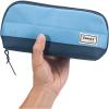 imageSooez WideOpening Pencil Pen Case Lightweight ampamp Spacious Pencil Bag Pouch Box Organizer Aesthetic Supply with Triangular Design for Adults GreyBlue