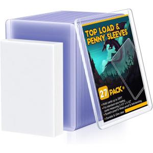 image100 Toploaders for Cards and 100 Soft Card Sleeves Sooez 35 PT Top Loaders Card Protectors 3quot x 4quot Hard Plastic Penny Sleeves for Baseball Football and Game Collectible Trading Cards27 Toploaders50 Soft Card Sleeves