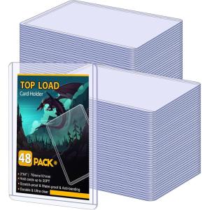 image200 Topload Card Holder and 200 Clear Sleeves Sooez 35 PT Topload Card Protectors 3quot x 4quot Hard Plastic Card Sleeves Baseball Card Protector Rigid Toploading Card Case for Collectible Trading Cards48 Topload