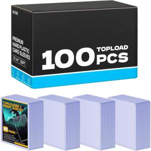 image200 Topload Card Holder and 200 Clear Sleeves Sooez 35 PT Topload Card Protectors 3quot x 4quot Hard Plastic Card Sleeves Baseball Card Protector Rigid Toploading Card Case for Collectible Trading Cards100 Topload