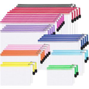 imageSooez 34 Pack Mesh Zipper Pouch 8 Sizes Mesh Bags for School Office Supplies Waterproof Zipper Pouches for Puzzles ampamp Games Organizing Storage Multipurpose for Travel and Home