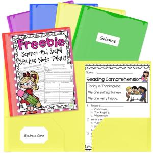 imageSooez 5PCS Plastic Folders with Pockets Customizable Cover Colored 2 Pocket 5 Label Stickers Heavy Duty for School Office and Home