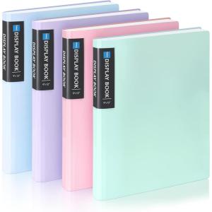imageSooez Art Portfolio 9quotx12quot 40 Pockets Large Display Folder with 80 Pages Heavy Duty Presentation Book with Clear Sheet Protectors for Artwork Document Organizer BinderAssorted Colors