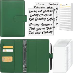 imageSooez Budget Binder with Money Saving Challenge Money Saving Binder with Cash Envelopes Expense Sheets Challenge Tracker ampamp Category Labels Envelope Savings Challenges Book for Home Office SchoolA Dark Green