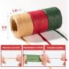 imageSooez 3 Roll Raffia Ribbon String 984 Feet Wrapping Raffia Paper String Ribbon Packing Paper Twine for Craft DIY Supply Christmas 328Feet Each RollRedgreennatural