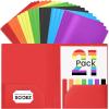 imageSooez 7 Pack Folders with Pockets 2 Pocket Folders with Extra Labels Plastic Folder with Pockets Heavy Duty File Folder Bulk School Business Office Filing SuppliesBright Rainbow