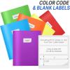 imageSooez 7 Pack Folders with Pockets 2 Pocket Folders with Extra Labels Plastic Folder with Pockets Heavy Duty File Folder Bulk School Business Office Filing SuppliesBlack