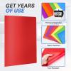 imageSooez 7 Pack Folders with Pockets 2 Pocket Folders with Extra Labels Plastic Folder with Pockets Heavy Duty File Folder Bulk School Business Office Filing SuppliesBlack