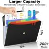 imageSooez 7 Pocket Expanding File Folder Premium Accordion File Organizer Letter Size Folders for Documents Sleek Filing Folders with Bungee Closure Portable Folders for School Office Supplies GreenBlackrainbow Sleeves