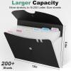 imageSooez 7 Pocket Expanding File Folder Premium Accordion File Organizer Letter Size Folders for Documents Sleek Filing Folders with Bungee Closure Portable Folders for School Office Supplies GreenBlacktransparent Sleeves
