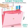 imageSooez 7 Pocket Expanding File Folder Premium Accordion File Organizer Letter Size Folders for Documents Sleek Filing Folders with Bungee Closure Portable Folders for School Office Supplies GreenPink