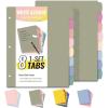 imageSooez 8 Tabs LongLasting Plastic Write ampamp Erase Large Tabs Dividers for 3 Ring Binder Aesthetic Cute Pastel Binder Dividers for Student Teacher Office Home Organizers 1 Set Pastel ColorDusty Color