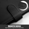 imageSooez A5 Notebook Binder 6 Ring Planner with Stylish Design Loose Leaf Personal Organizer Cover with Magnetic Buckle Closure PU Leather Binder for Women with Macaron Colors Olive GreenRose Gold