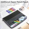 imageSooez Accordion File Organizer with Safe Zipper 12 Pocket Expanding File Folder with Front Pencil Pouch Portable Monthly Paper Bill Tax Receipt Organizer School Office Supplies Letter Size GreyGreen