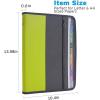 imageSooez Accordion File Organizer with Safe Zipper 12 Pocket Expanding File Folder with Front Pencil Pouch Portable Monthly Paper Bill Tax Receipt Organizer School Office Supplies Letter Size GreyGreen