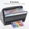 imageSooez Accordion File Organizer with Safe Zipper 12 Pocket Expanding File Folder with Front Pencil Pouch Portable Monthly Paper Bill Tax Receipt Organizer School Office Supplies Letter Size GreyOlive Green