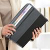 imageSooez Accordion File Organizer with Safe Zipper 12 Pocket Expanding File Folder with Front Pencil Pouch Portable Monthly Paper Bill Tax Receipt Organizer School Office Supplies Letter Size GreyBlack