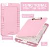 imageSooez Clipboards with Storage High Capacity Clip Boards 85x11 with Storage Heavy Duty Nursing Clipboard Folder Plastic Clipboard with Pen Holder for Women Teachers Work School ampamp Office SuppliesPink With Rose Gold Clip