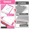 imageSooez Clipboards with Storage High Capacity Clip Boards 85x11 with Storage Heavy Duty Nursing Clipboard Folder Plastic Clipboard with Pen Holder for Women Teachers Work School ampamp Office SuppliesRose Red