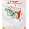 imageSooez Expanding File Folders Organizer Folders with 5 Pockets Folders for Documents wSticker Accordion File Organizer Paper Receipt Bill Filing Organizer School Office Travel Essentials SuppliesLight Blue Floral