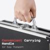 imageSooez Heavy Duty Aluminum Locking Clipboard Case Box with Handle  Holds Letter Size Paper Organizer 126 x 96 inchKey Lock  Black